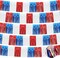 5 Pack 10 Feet Parade Floats Foil Fringe Garland Metallic Tinsel Streamers Banner for Wedding Birthday Party 4th of July Memorial Patriotic Day Decoration (Royal Blue Red White)
